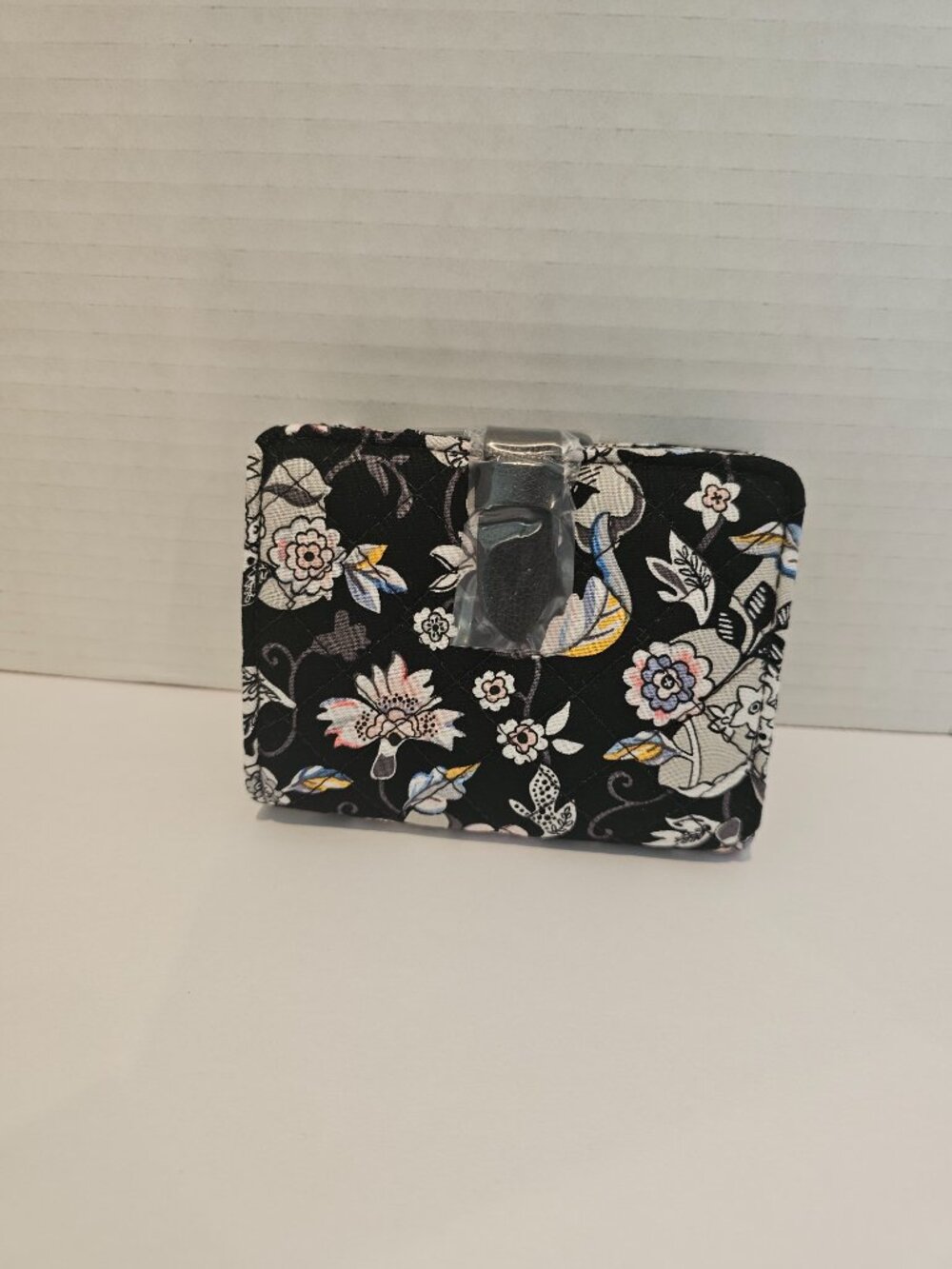 NWT Vera Bradley Iconic RFID Small Wallet Holland Garden Black White Floral